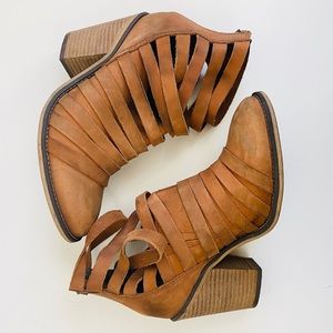 Free People Terracotta Leather Hybrid Booties
